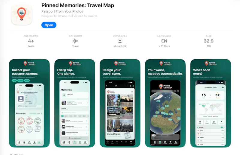 Pinned Memories - Travel Map screenshot 1