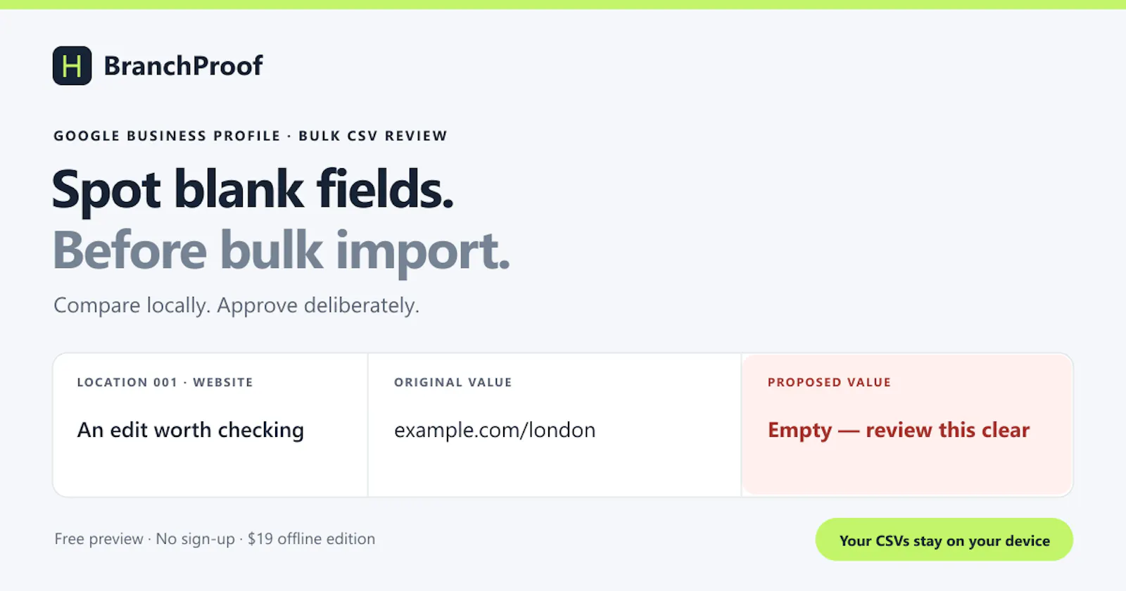 BranchProof screenshot 2