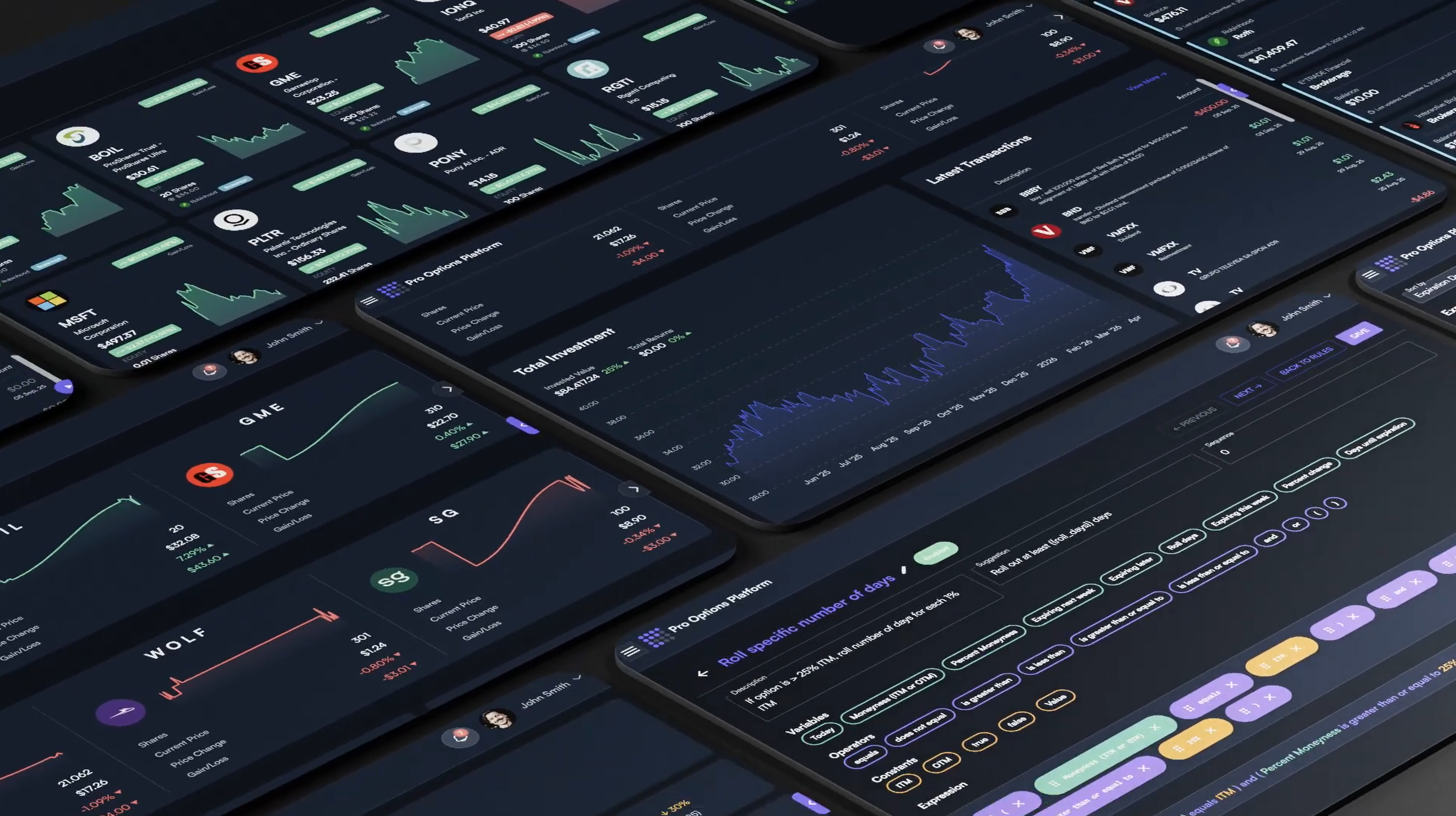 Pro Options Platform - Main product screenshot demonstrating key features and user interface