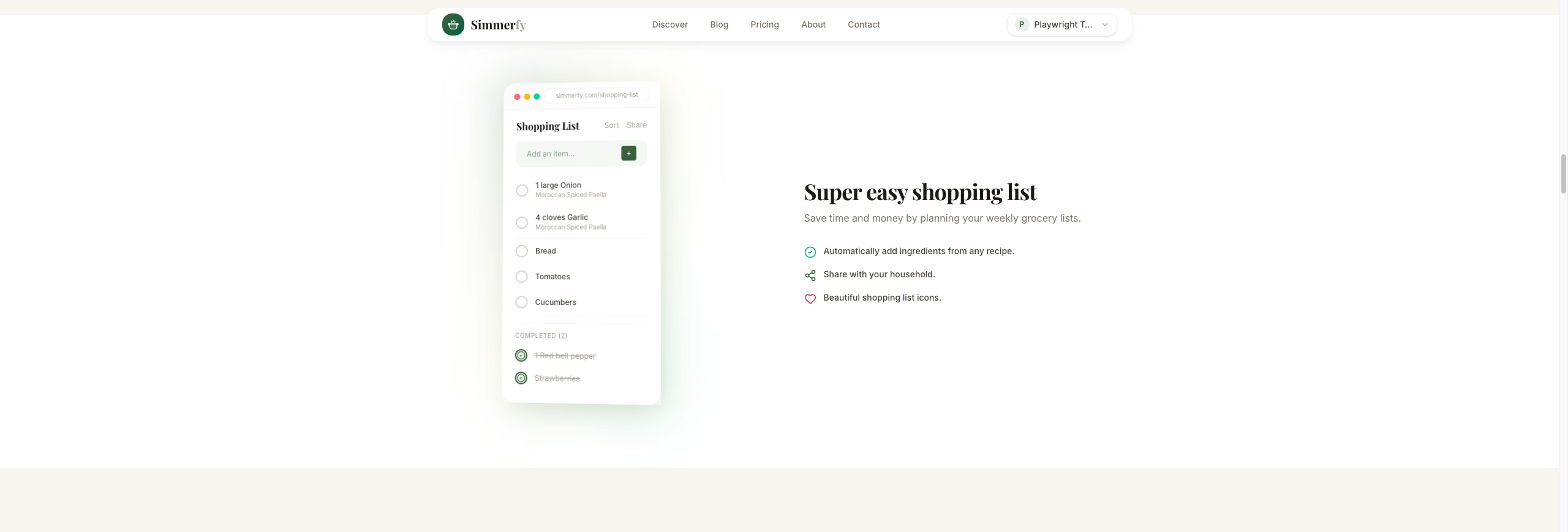 Simmerfy - Screenshot 3 showing product features and functionality