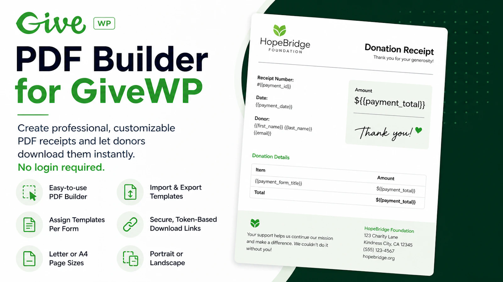 PDF Builder for GiveWP screenshot 2