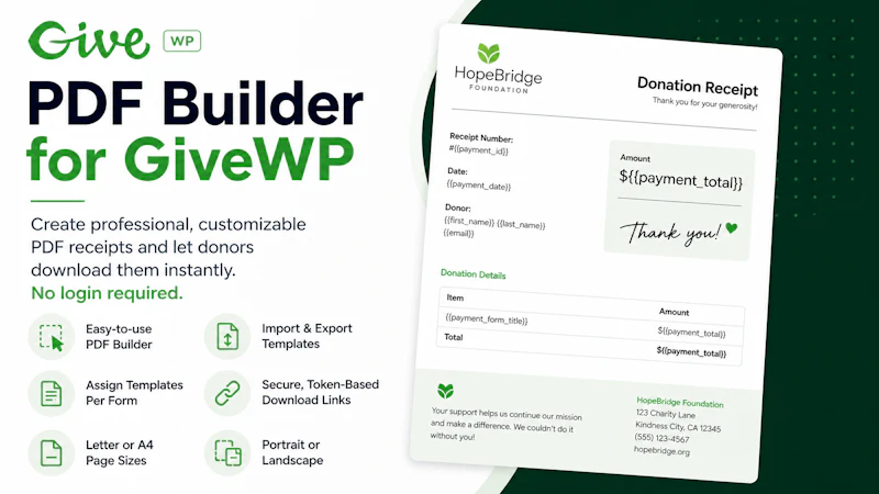 PDF Builder for GiveWP screenshot 2