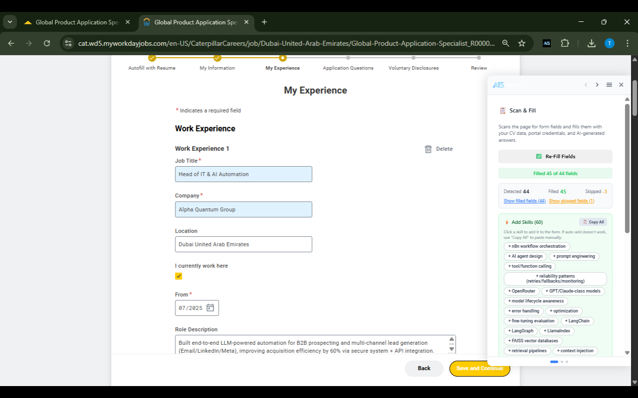 Apply In 5 (Beta Access) - Screenshot 3 showing product features and functionality
