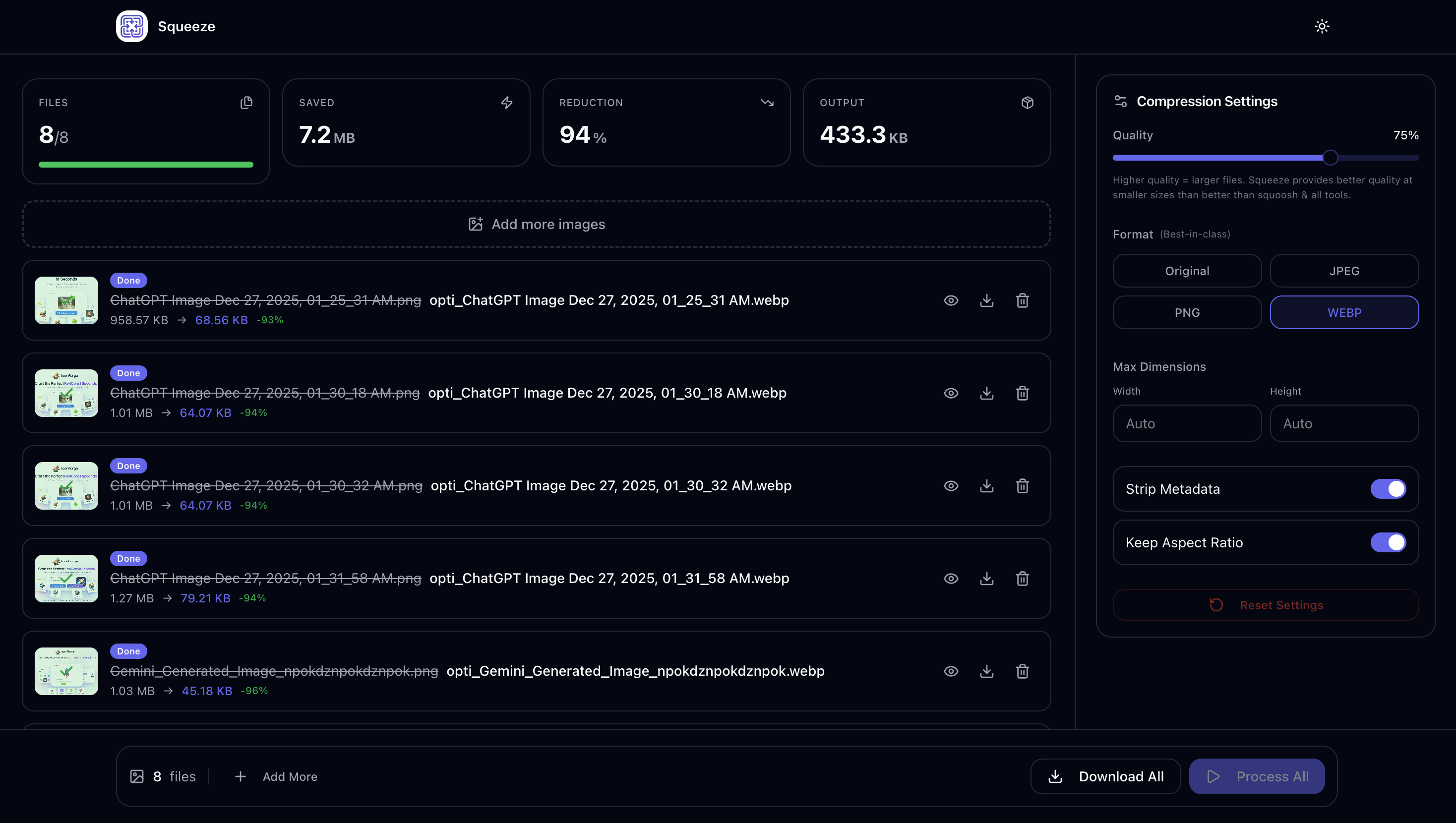 Squeeze  - Screenshot 3 showing product features and functionality