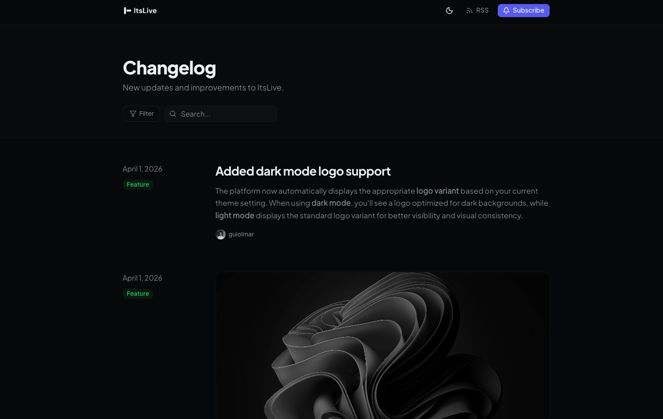 ItsLive: AI Changelog from GitHub PRs gallery image