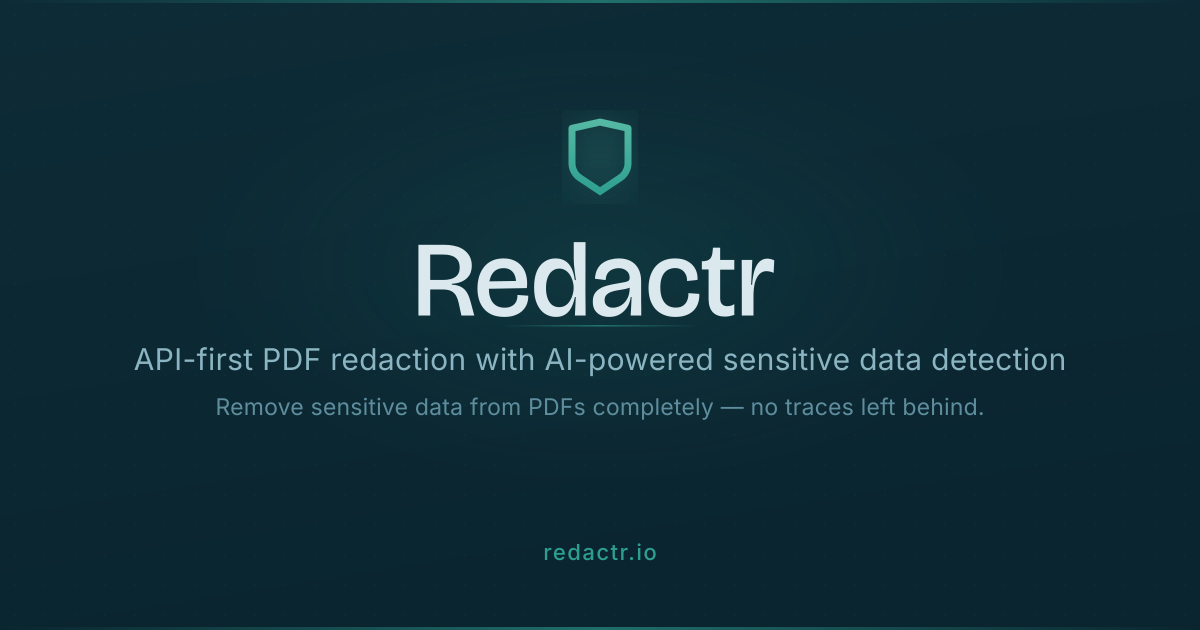 Redactr - API-First PDF Redaction gallery image