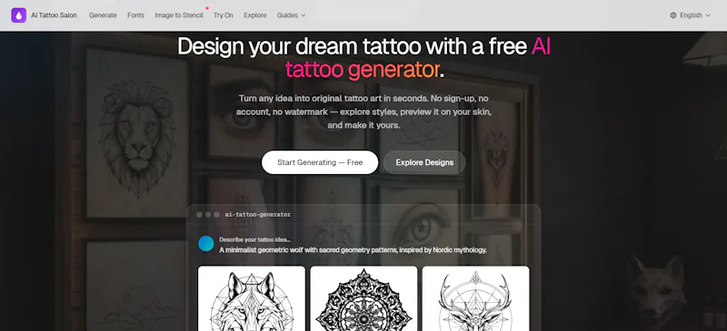 AI Tattoo Salon screenshot 1