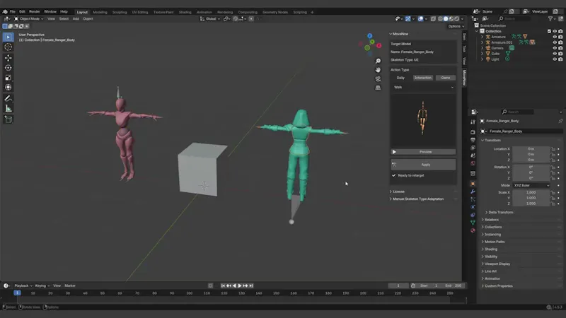 MoveNow (Add-on for Blender) screenshot 1 (video preview)
