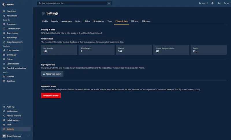 Legalnaut: AI Litigation & Case Analysis screenshot 8