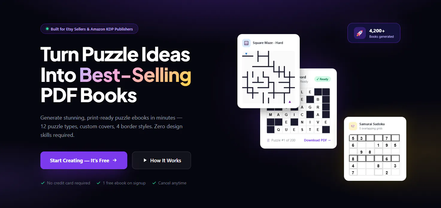 Puzzle Book Generator for Etsy & KDP