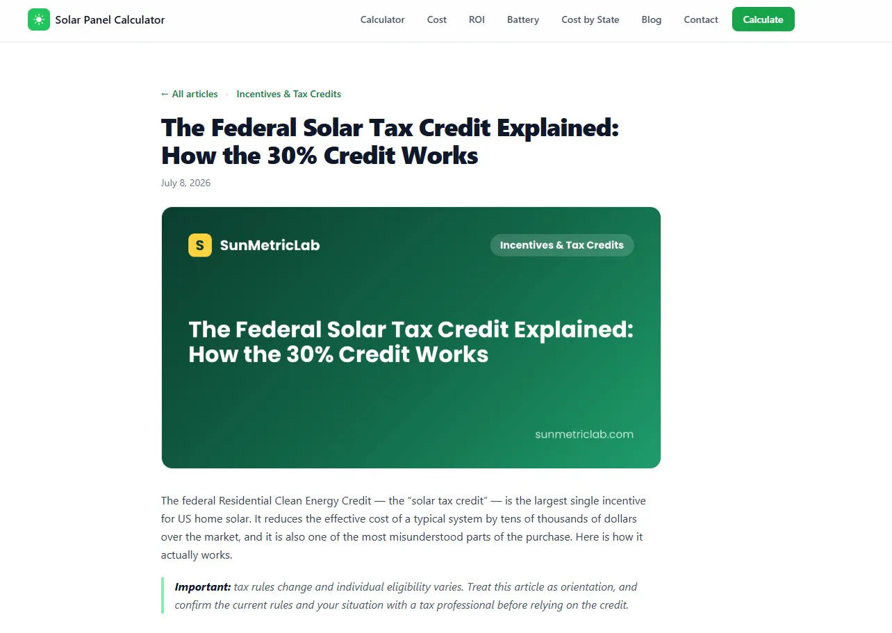 Solar Panel Calculator gallery image
