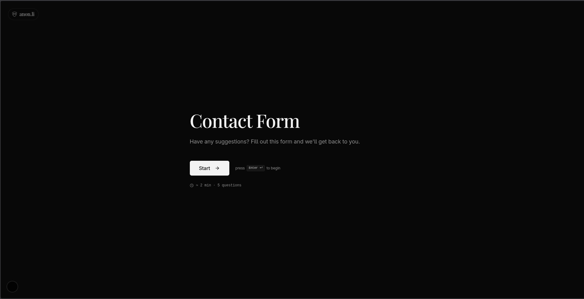 anon.li Form gallery image