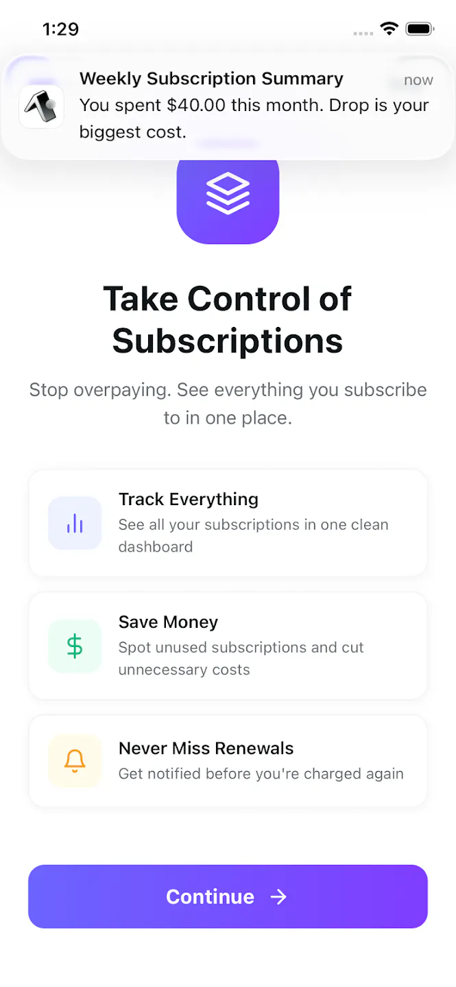 Subscription Tracker App product banner