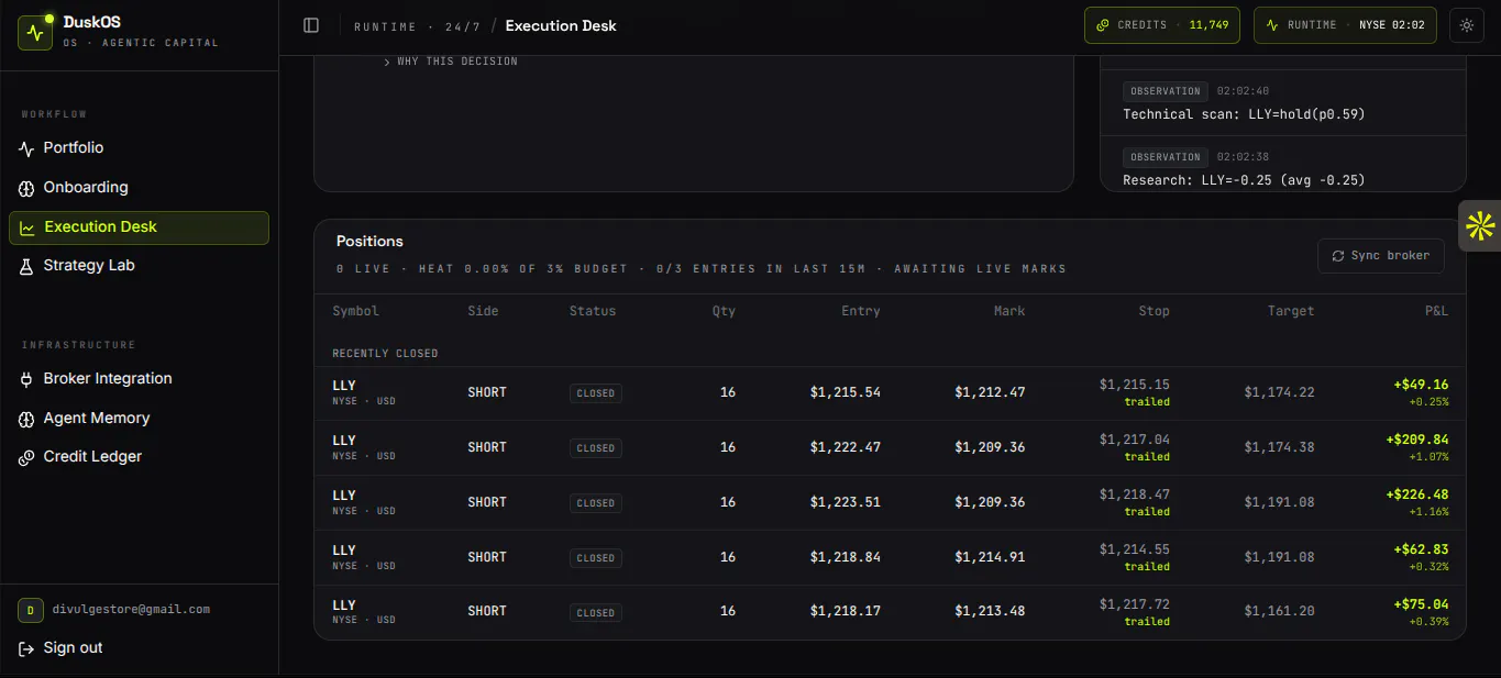 DuskOS — Your Autonomous Trading Desk gallery image