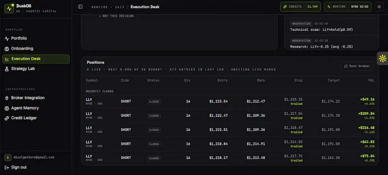 DuskOS — Your Autonomous Trading Desk screenshot 7