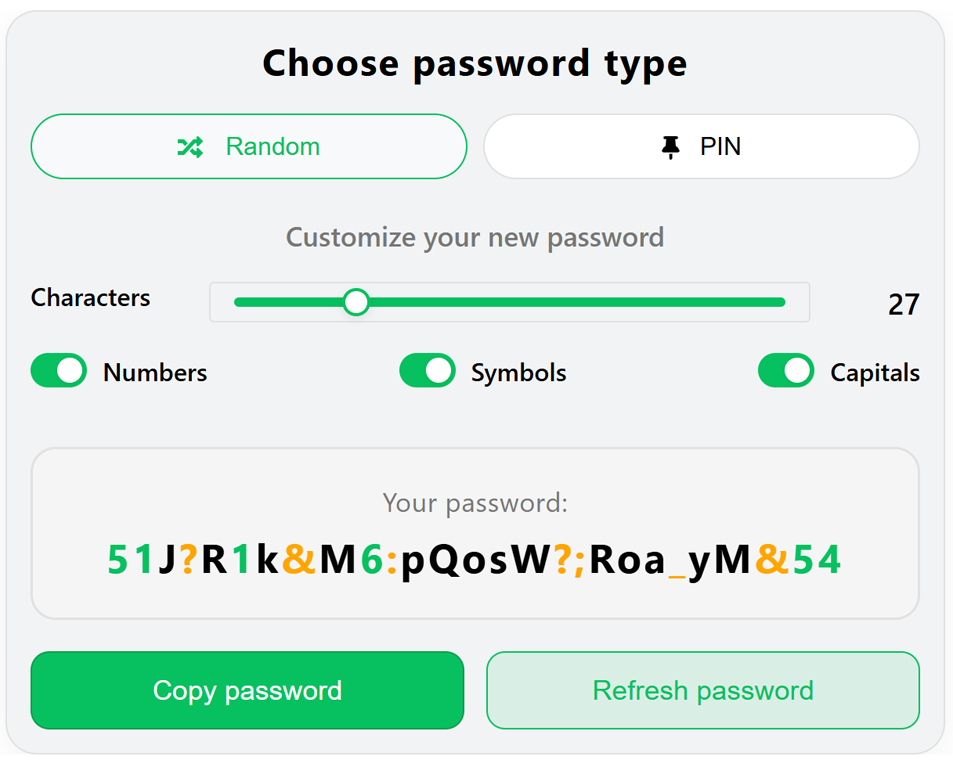 secure password generator gallery image