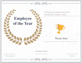 Employee Award Certificate Generator gallery image