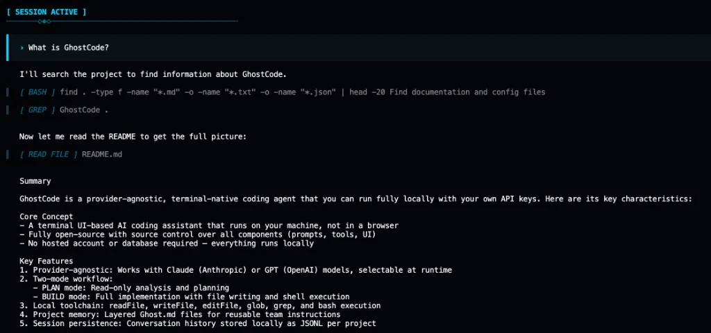 GhostCode screenshot 1