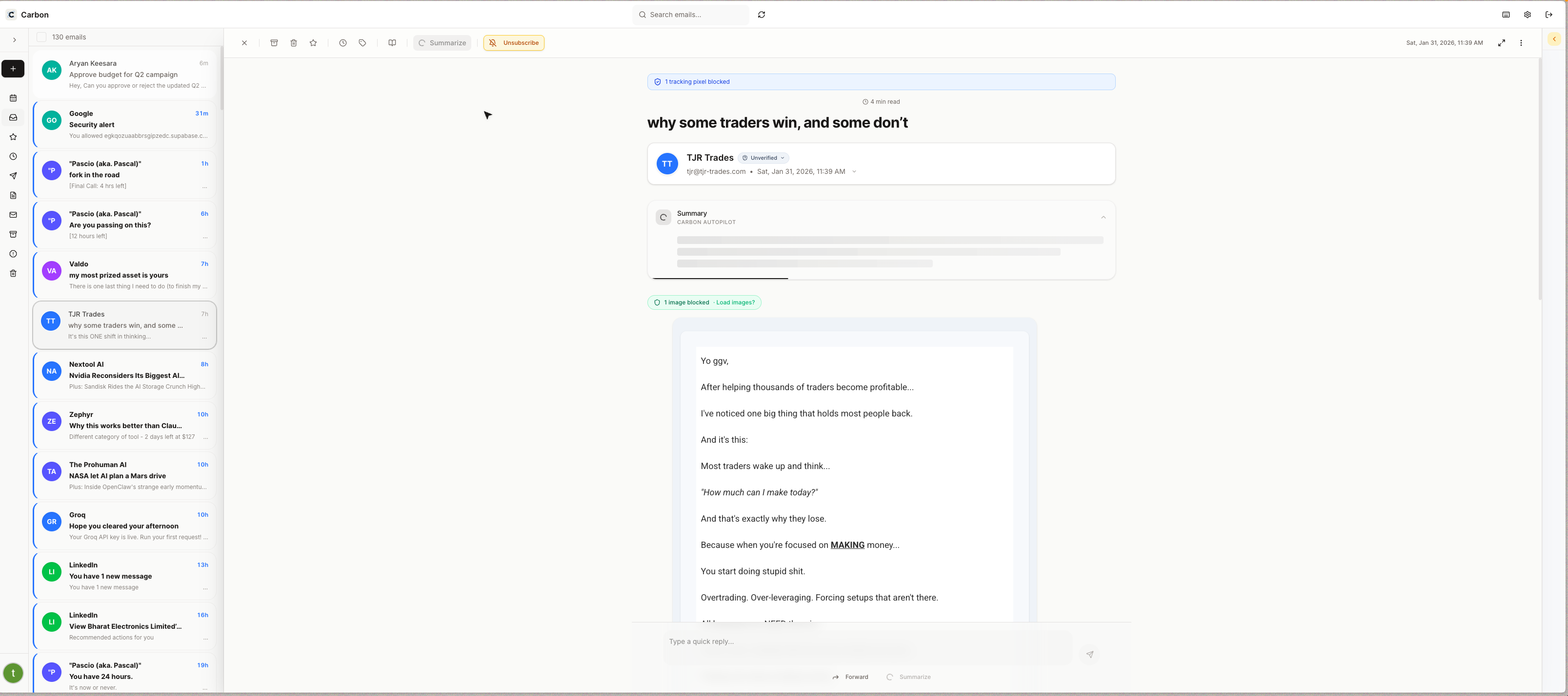 Carbon Mail - Screenshot 3 showing product features and functionality
