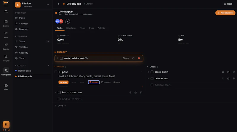 LifeFlow Execution OS screenshot 1
