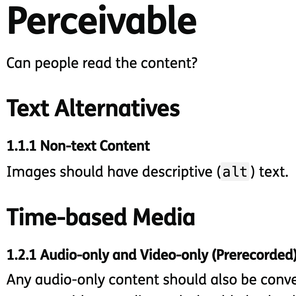 WCAG, but in language I can understand