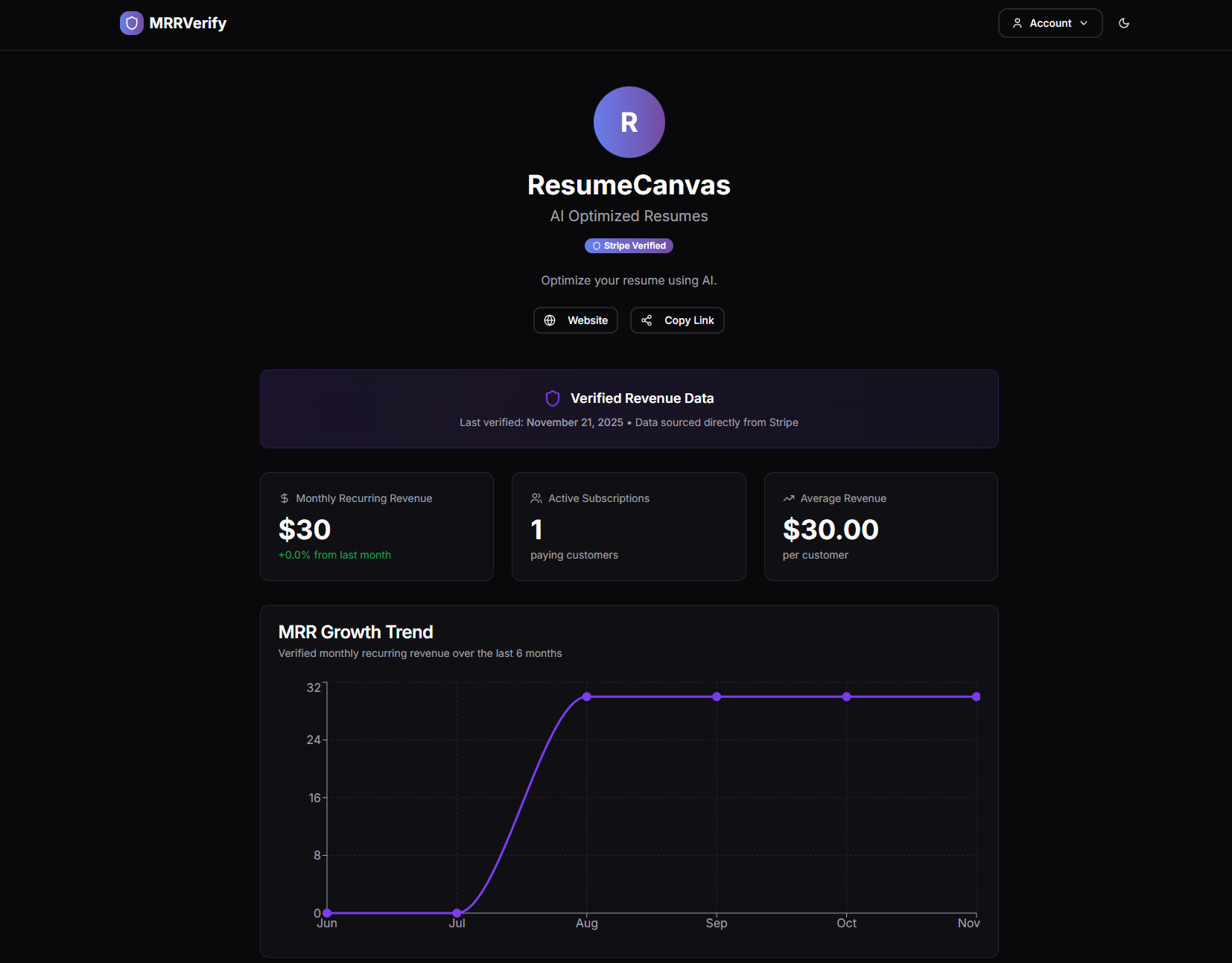MRRVerify - Screenshot 2 showing product features and functionality