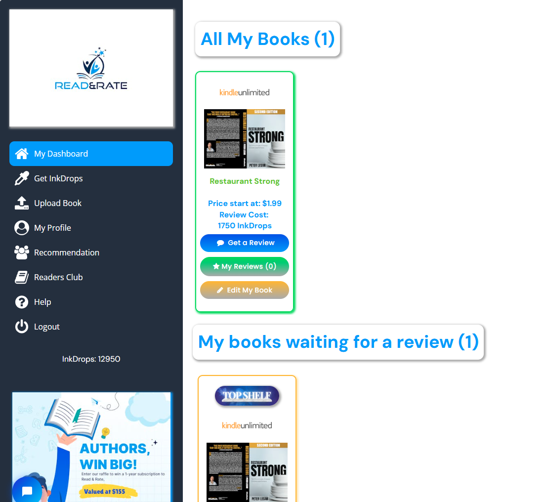 Leer y tasa - Ayudamos a los autores autoeditados a obtener reseñas de libros y más. media 4