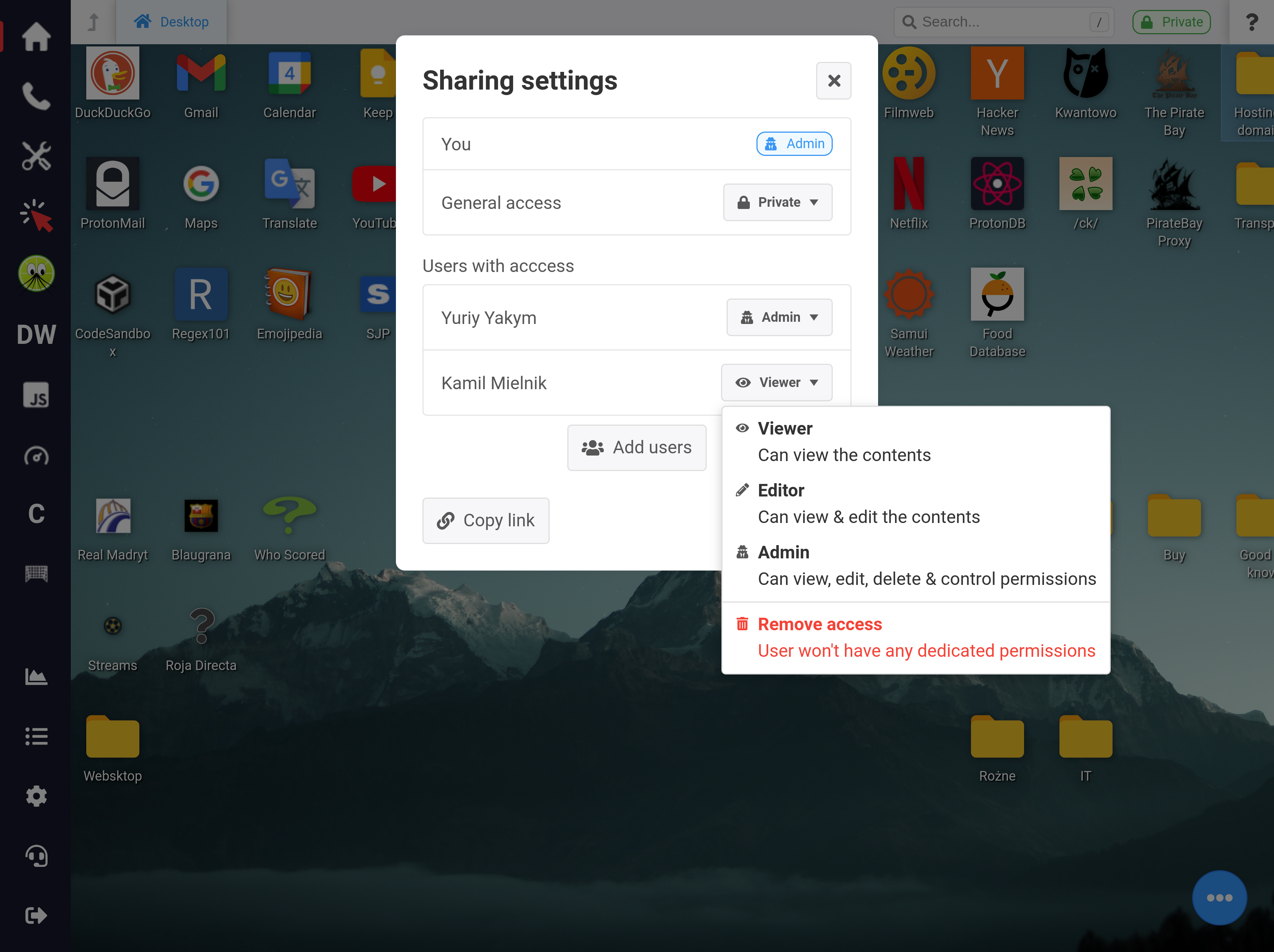 Mídia 4 de Websktop - Gerente de favoritos colaborativos