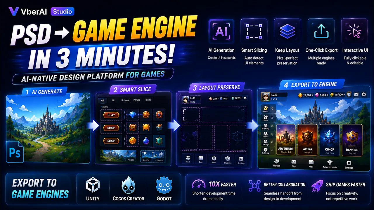 VberAI Studio — AI Game UI Tool with MCP gallery image
