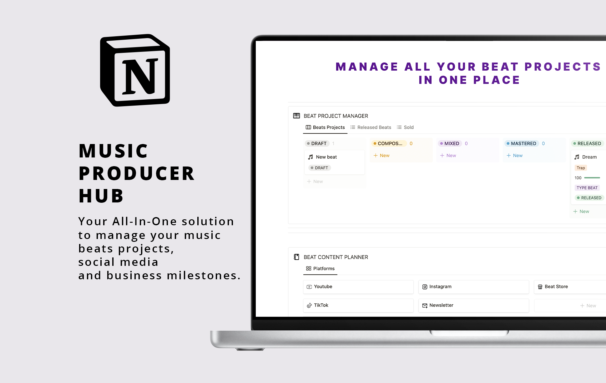 Mídia 8 de Hub de produtor musical - Organize sua carreira de produção musical