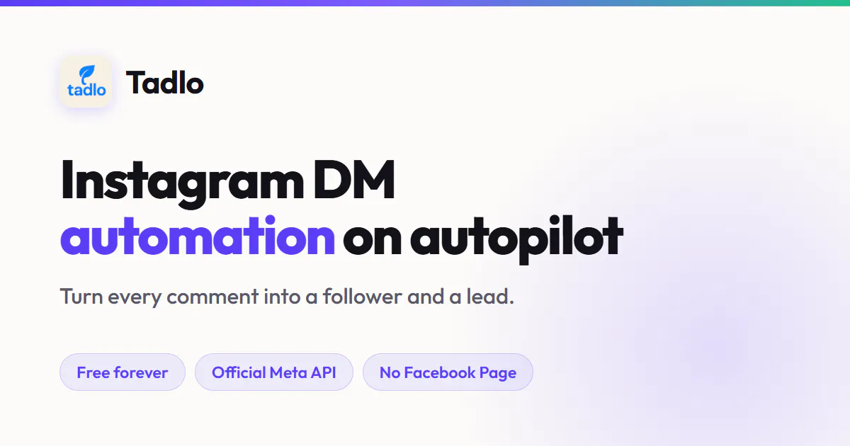 Tadlo AI - Instagram DM Automation screenshot 1