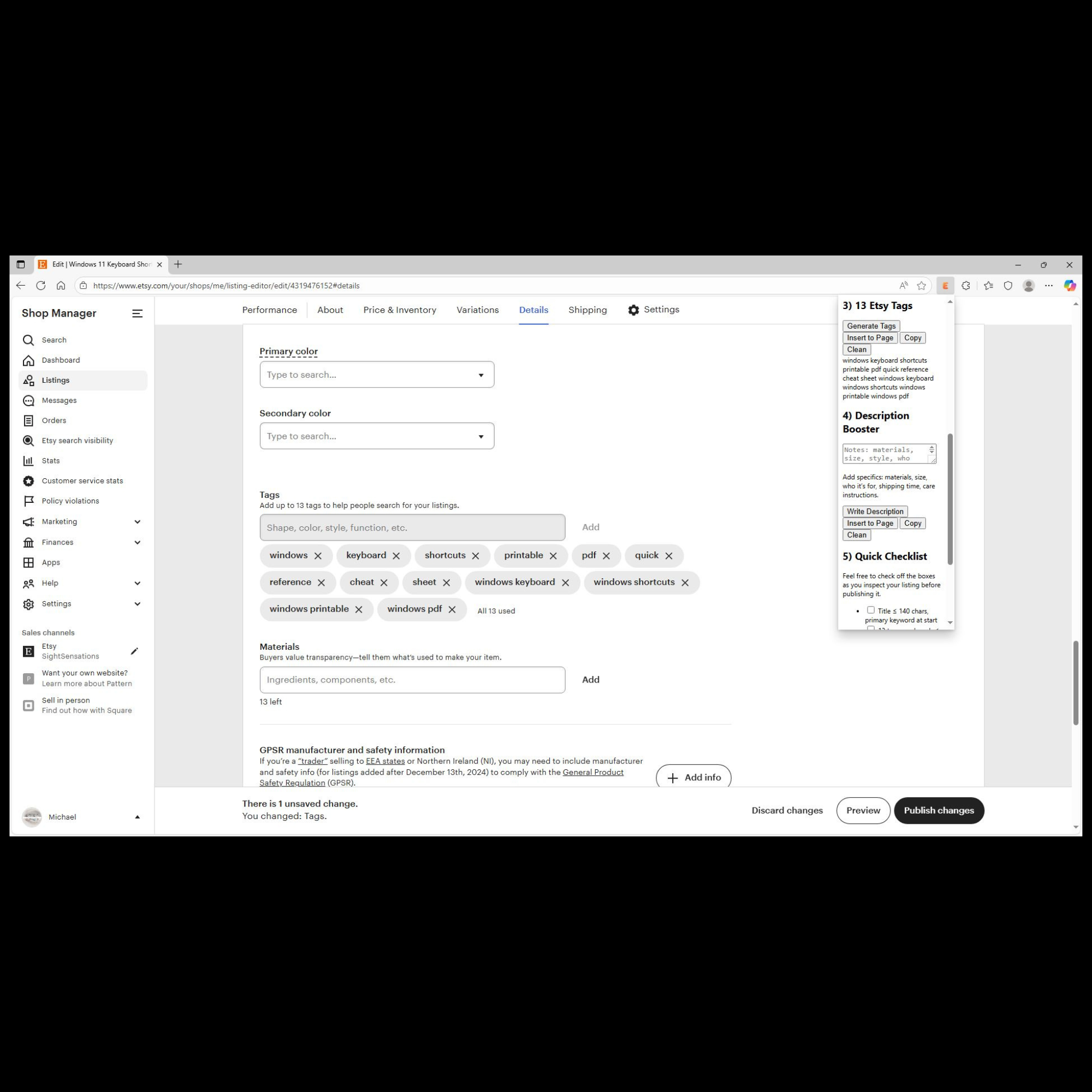 Média Extension de chrome Etsy SEO Helper - Générez instantanément des titres, étiquettes et descriptions parfaits Etsy 7