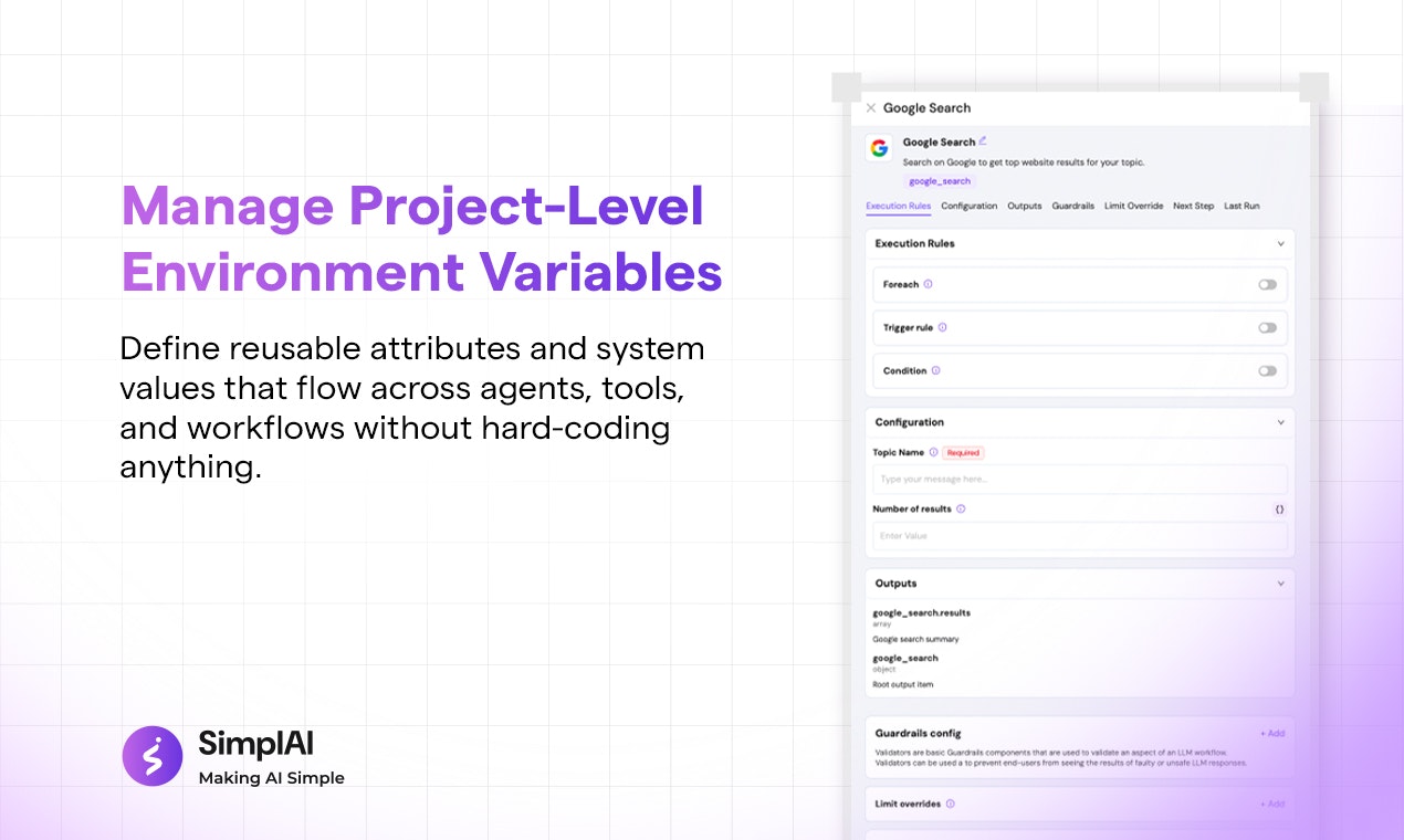 SimplAI New Workflow Builder - Screenshot 4 showing product features and functionality