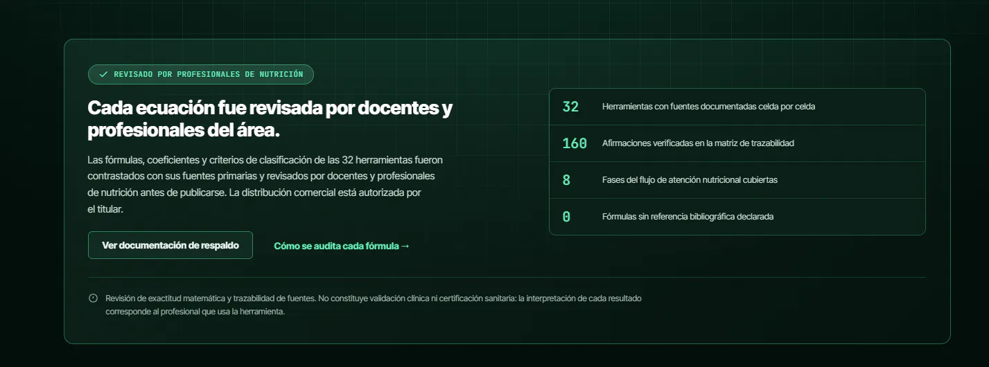 NUTRIMETRÍA --- Herramientas de excel screenshot
