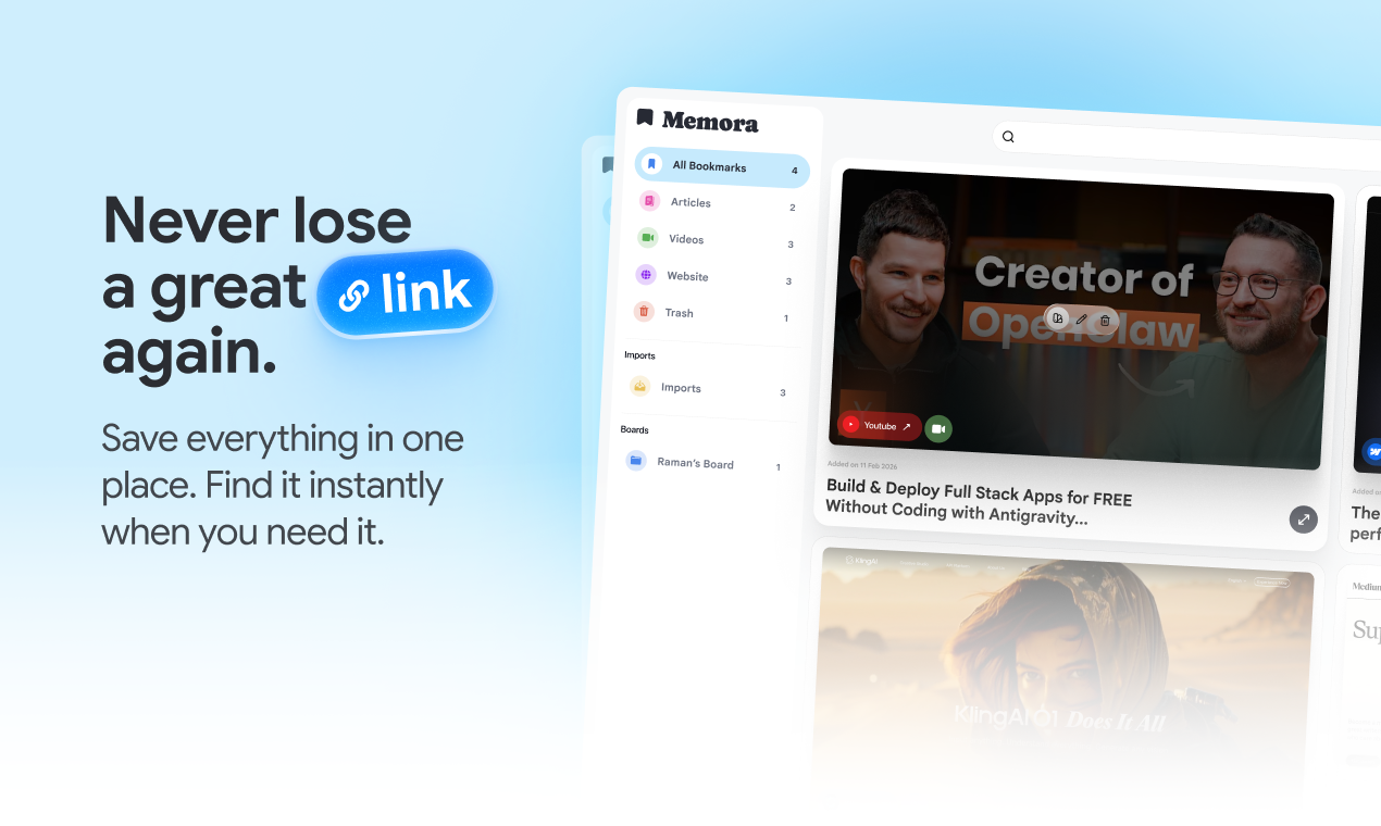 Memora - Main product screenshot demonstrating key features and user interface