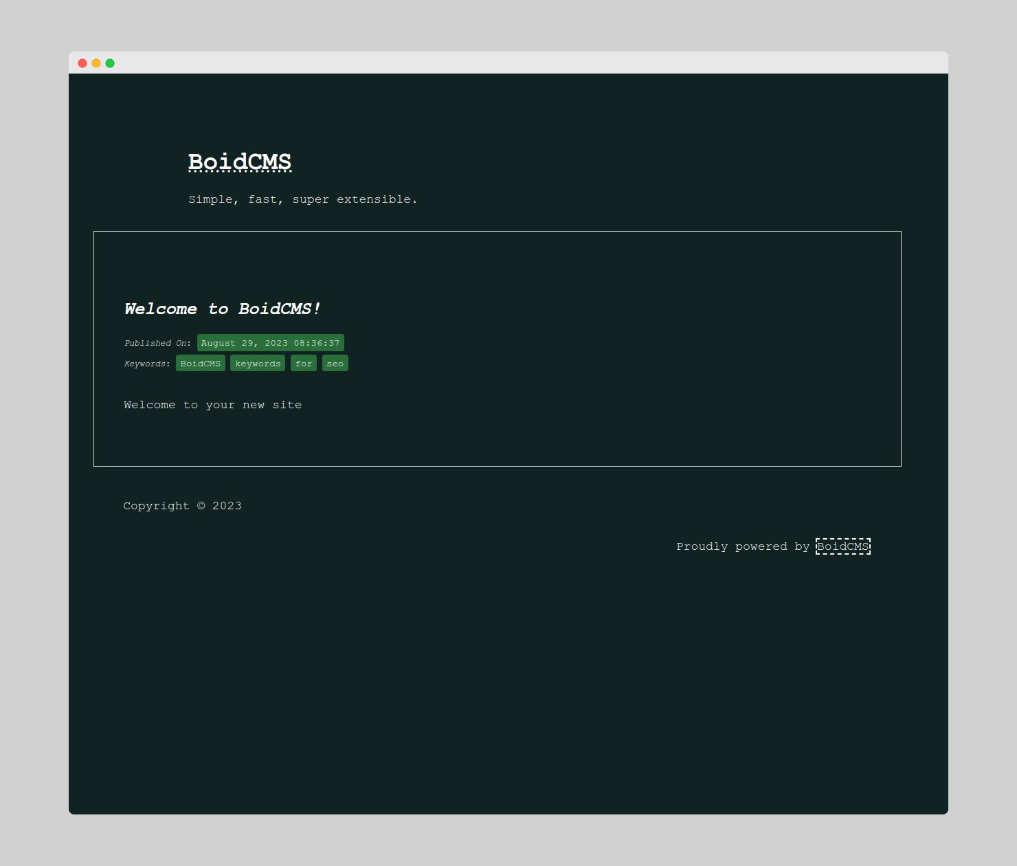 BOIDCMS - 用于构建简单网站和博客的平面文件CMS媒体1