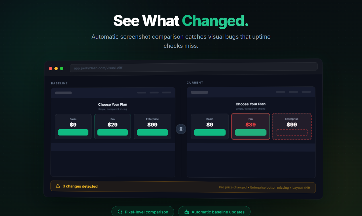 PerkyDash - Screenshot 3 showing product features and functionality