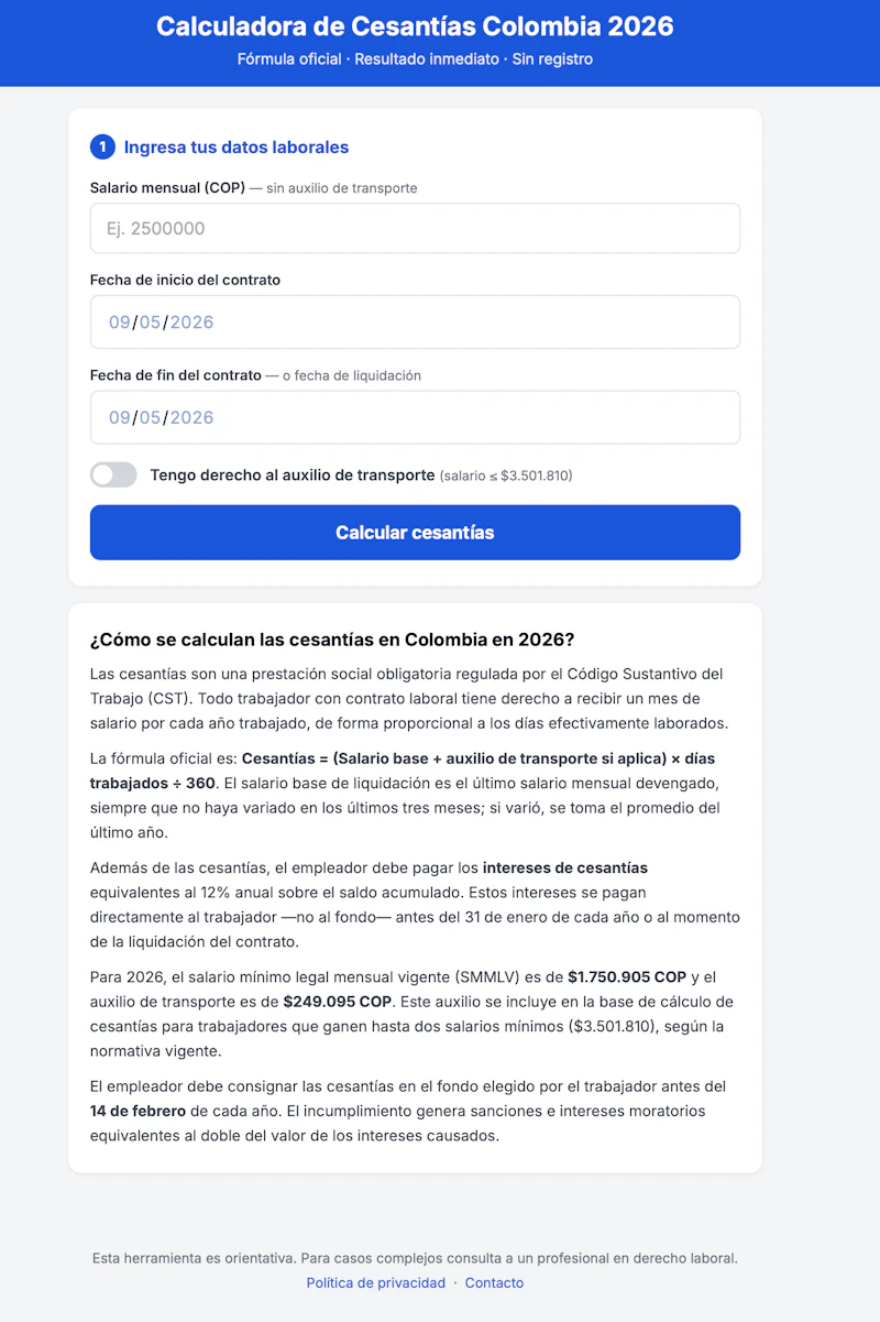 calculacesantias.com screenshot 3