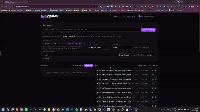 RenderQue screenshot 1 (video preview)