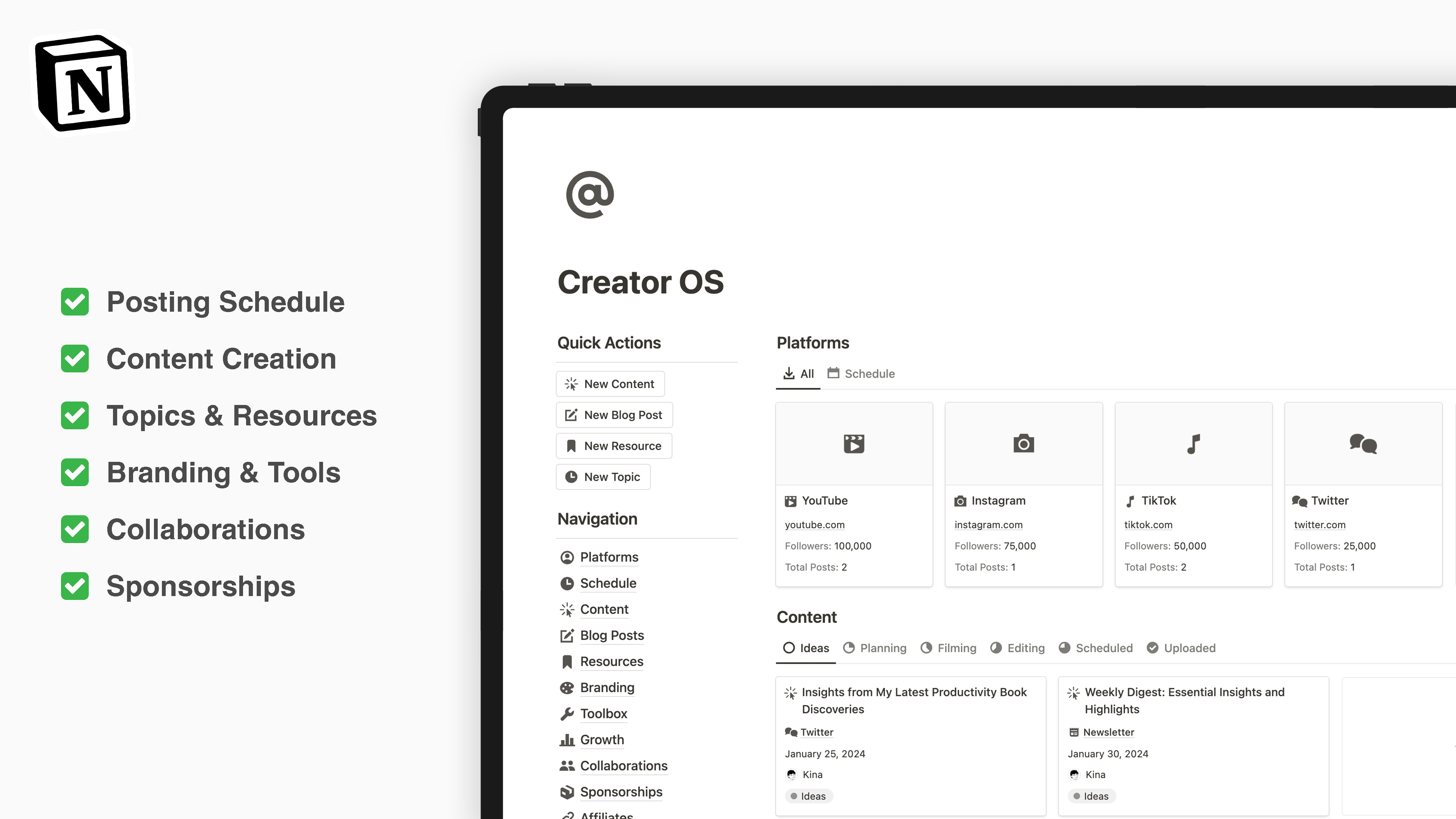 Notion Creator OS gallery image