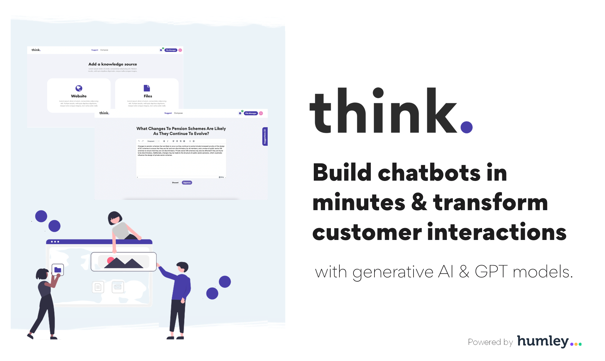 Mídia 1 de Pense em Humley - Automatize a criação de FAQ de chatbot com AI e GPT generativo