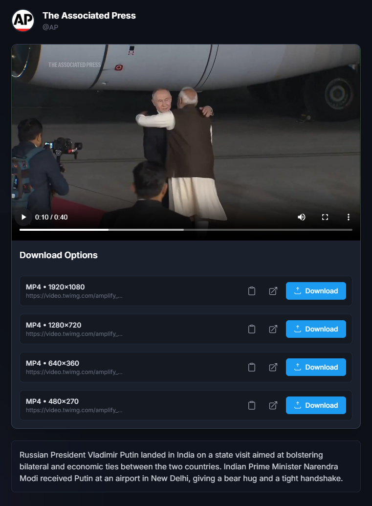 X-Stream AI Twitter Video Downloader - Screenshot 5 showing product features and functionality