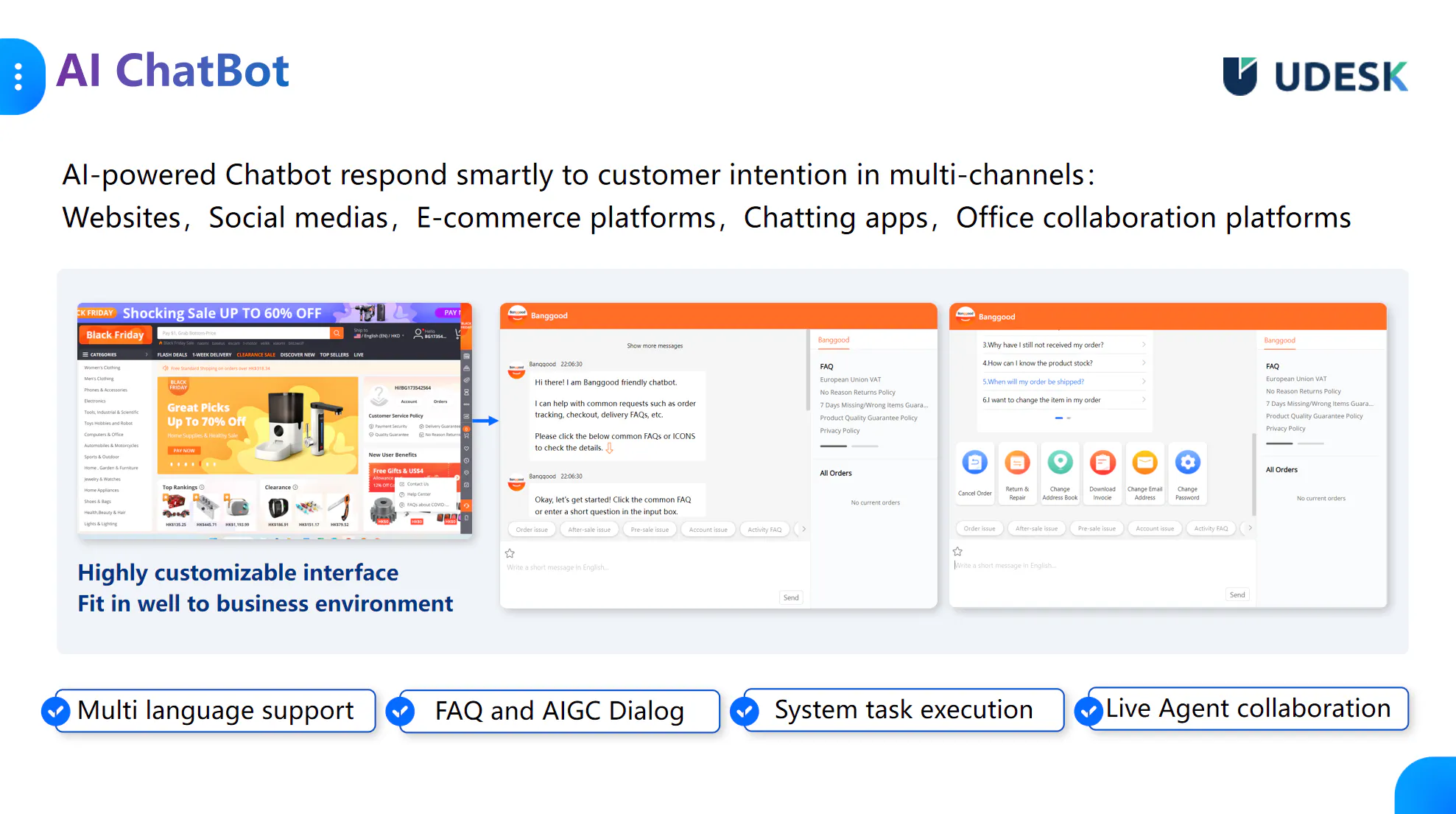 Udesk AI chatbot gallery image