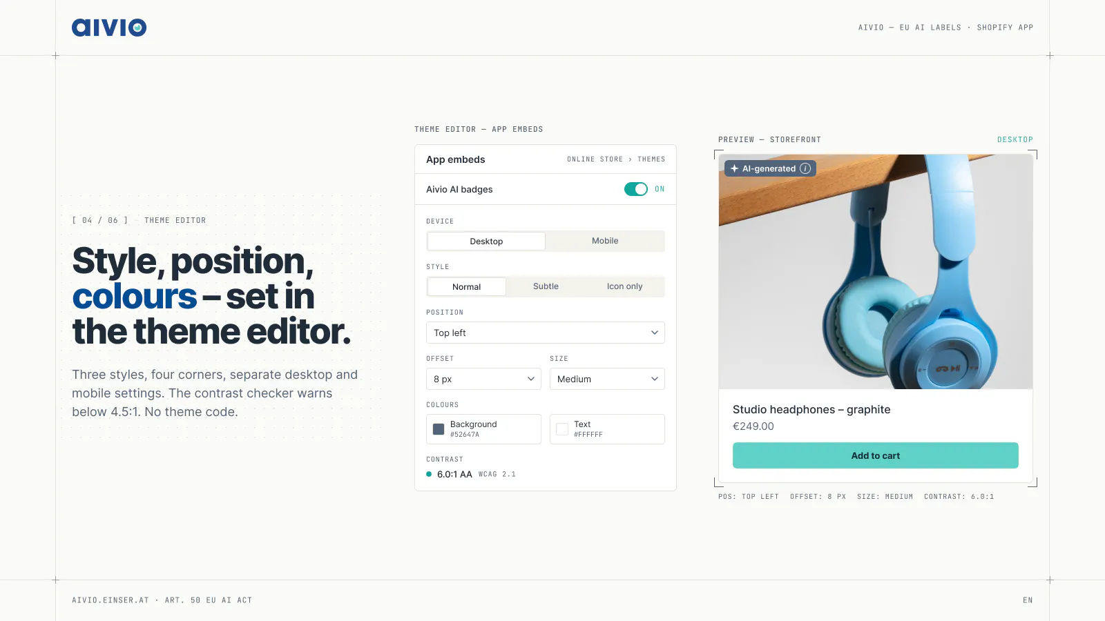 Aivio – EU AI Labels Shopify  gallery image
