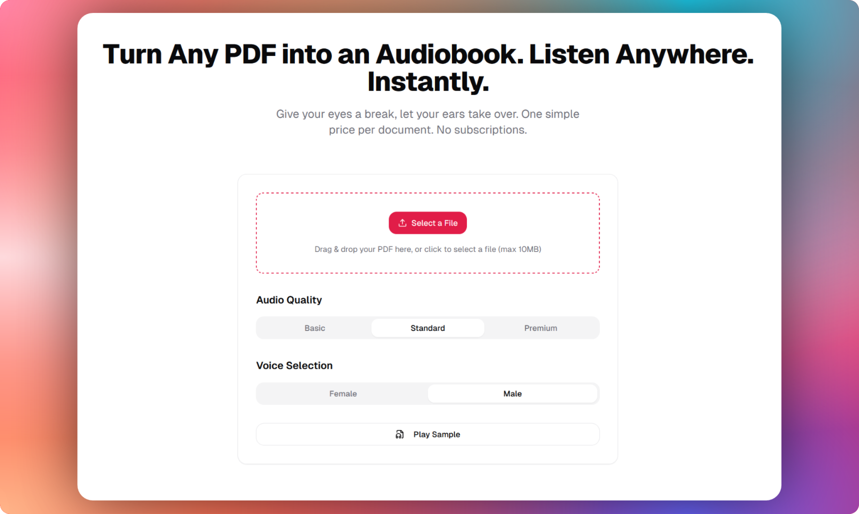 startuptile Read To Me-Turn Any PDF into an Audiobook