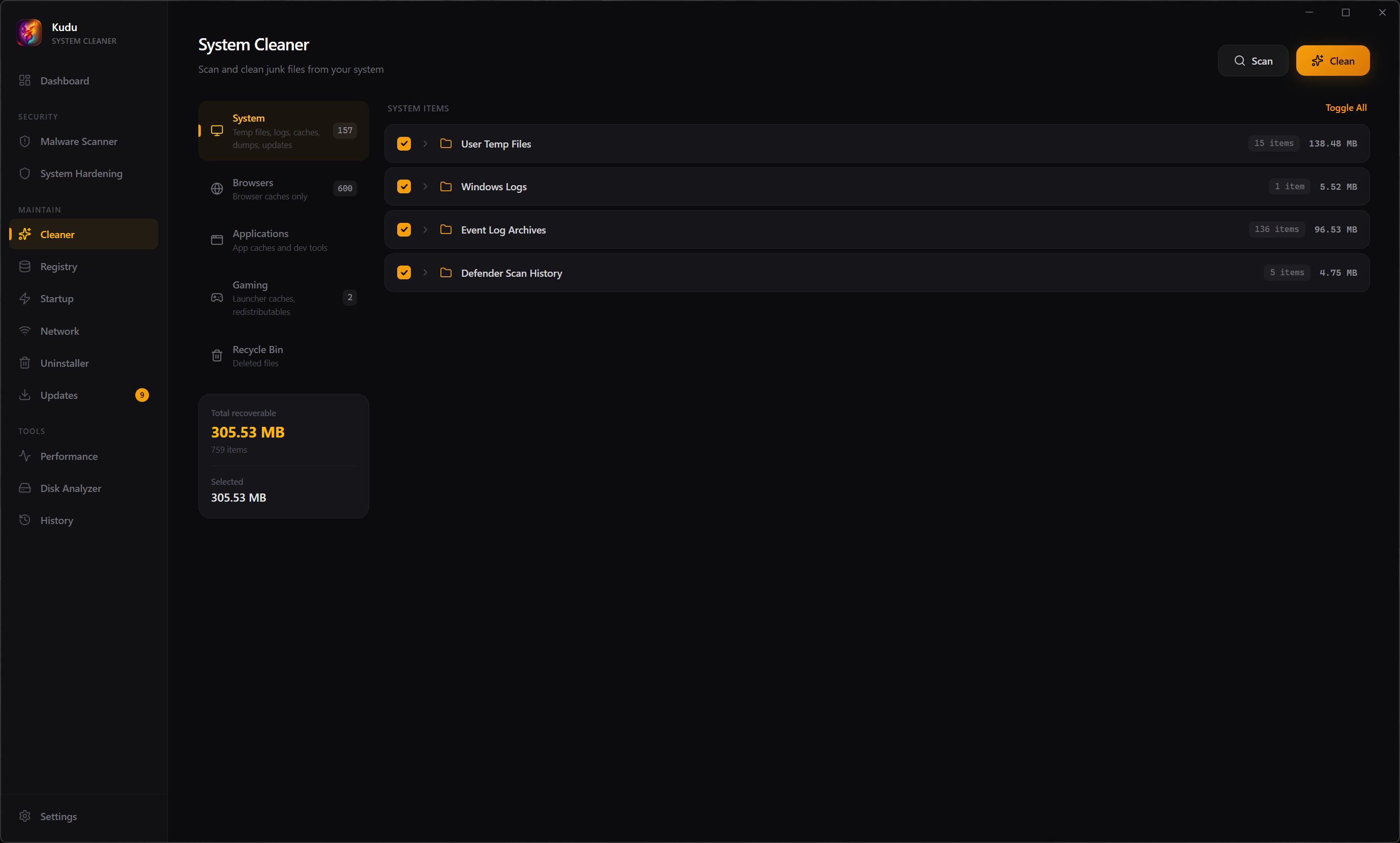Kudu — Free System Cleaner gallery image