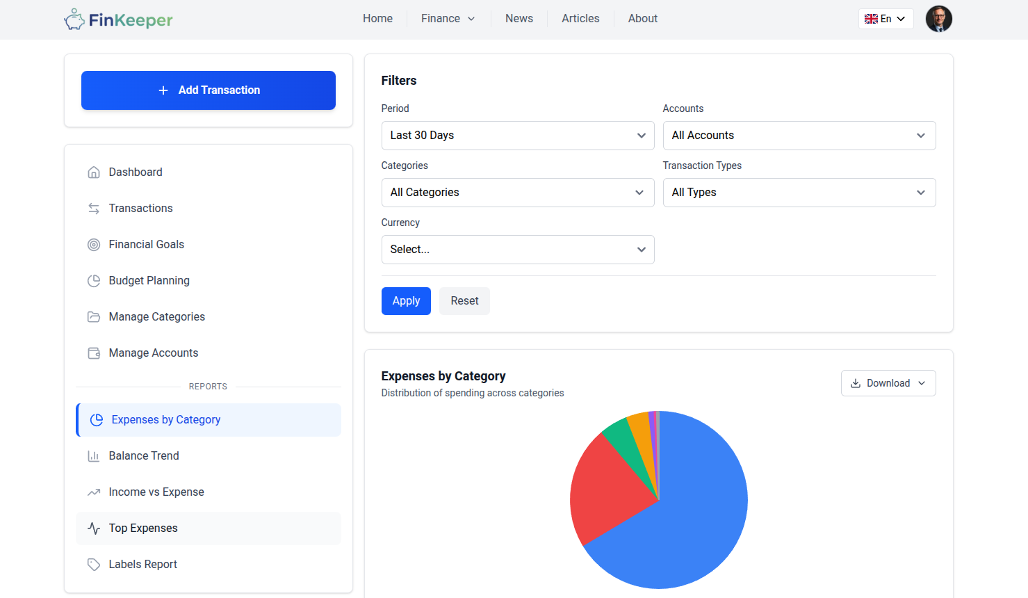 Mídia 2 de Finkeeper - Gerenciamento de finanças pessoais
