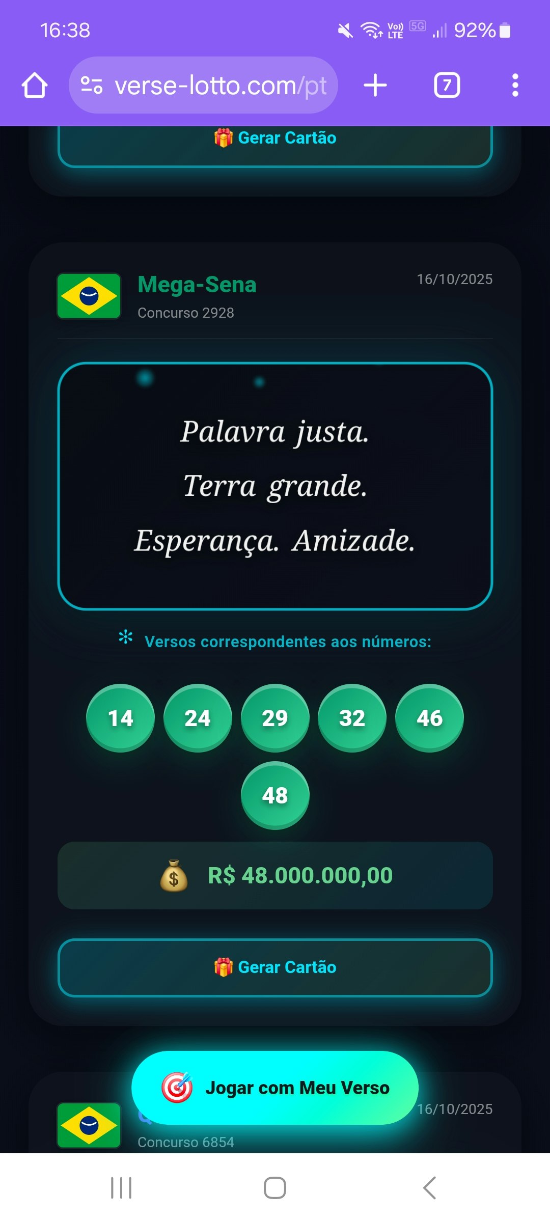 VerseLotto - La lotería Verse - Una forma poética de jugar a la lotería: ¡convierte los versos en números de la suerte! media 8