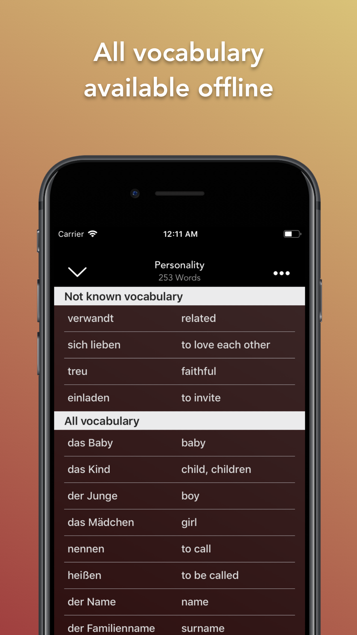 Learn German Words - Flashcard gallery image