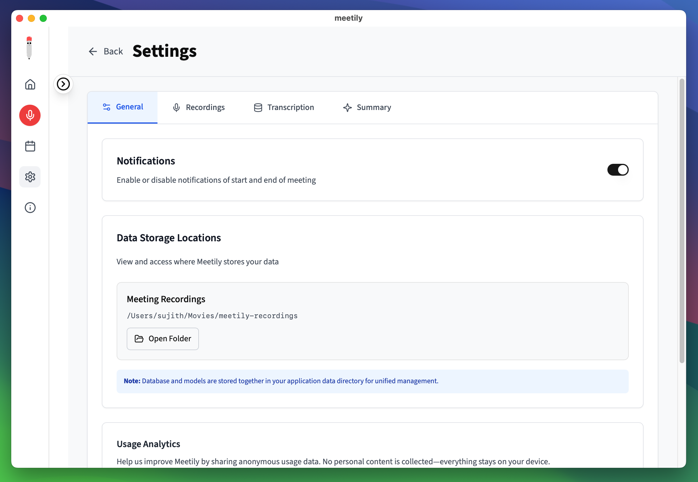 Meetily - Screenshot 5 showing product features and functionality